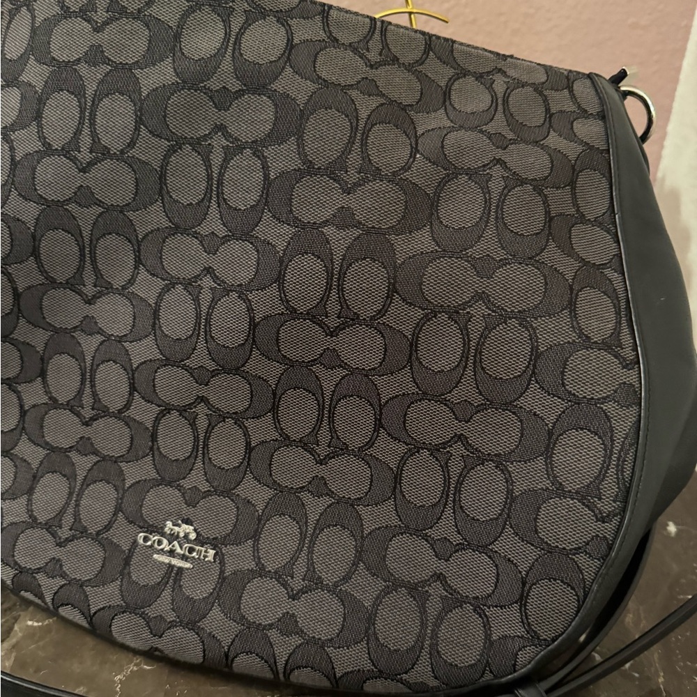 Black and grey Coach bag gently used